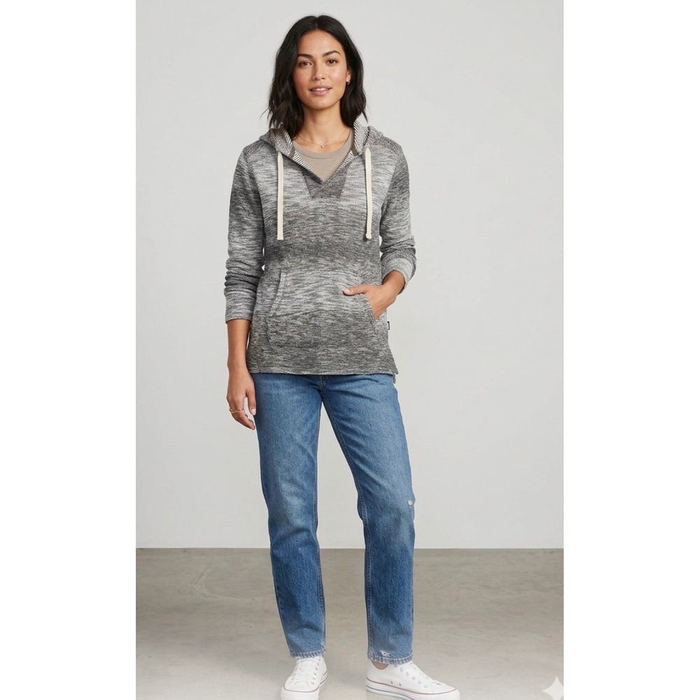 The North Face Womens Space Dye Knit Crossover Hoodie Black White Small